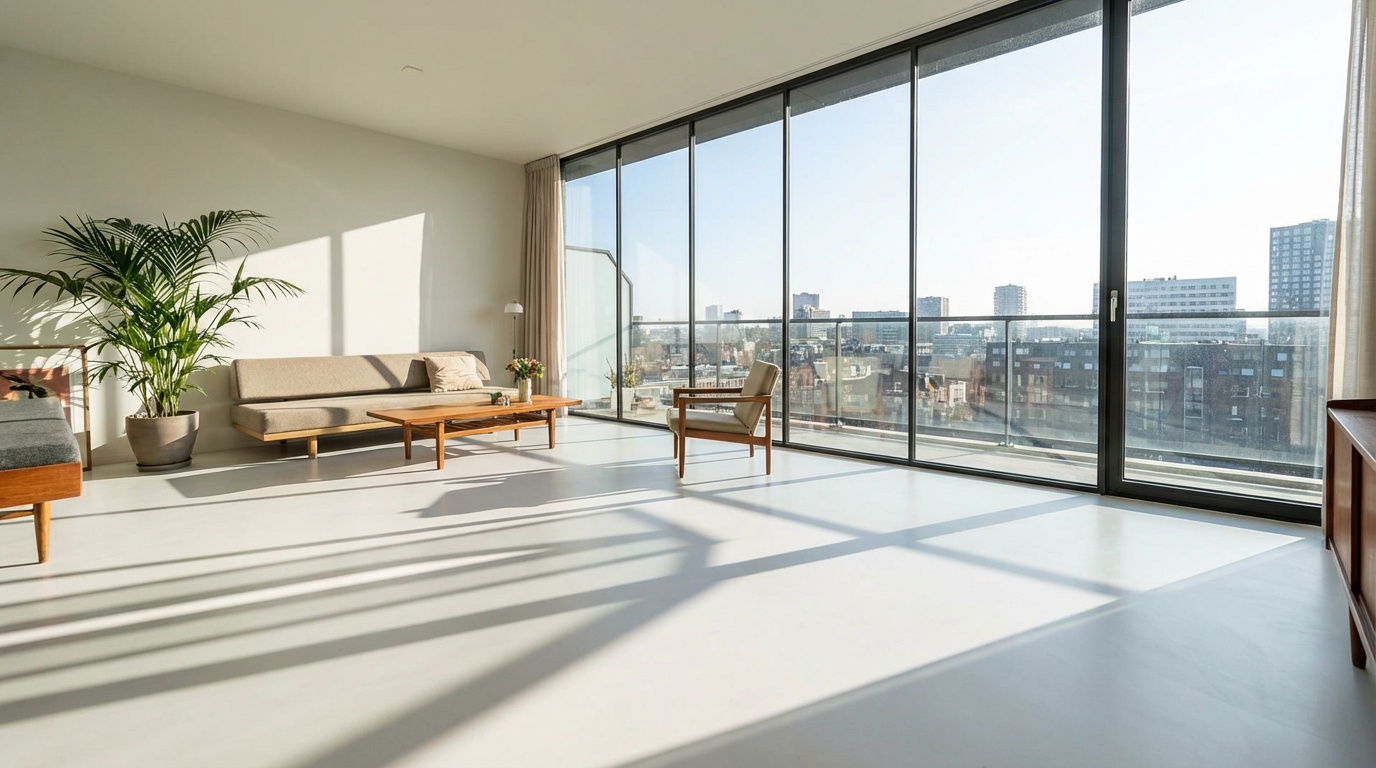 Floor to ceiling glass walls