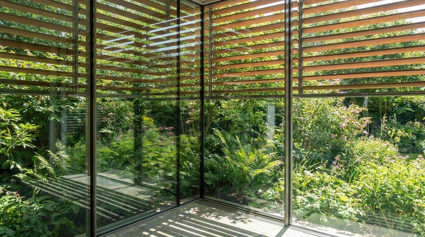 Floor to ceiling glass walls