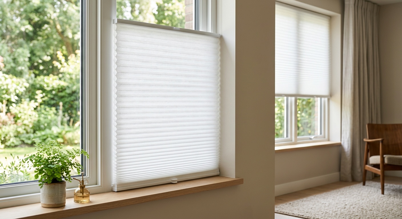 Cellular shades villa windows
