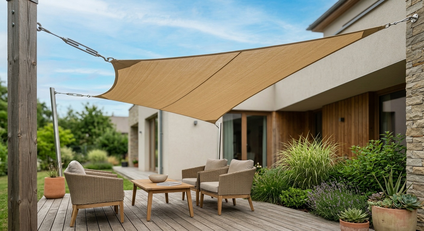 Shade sails patio