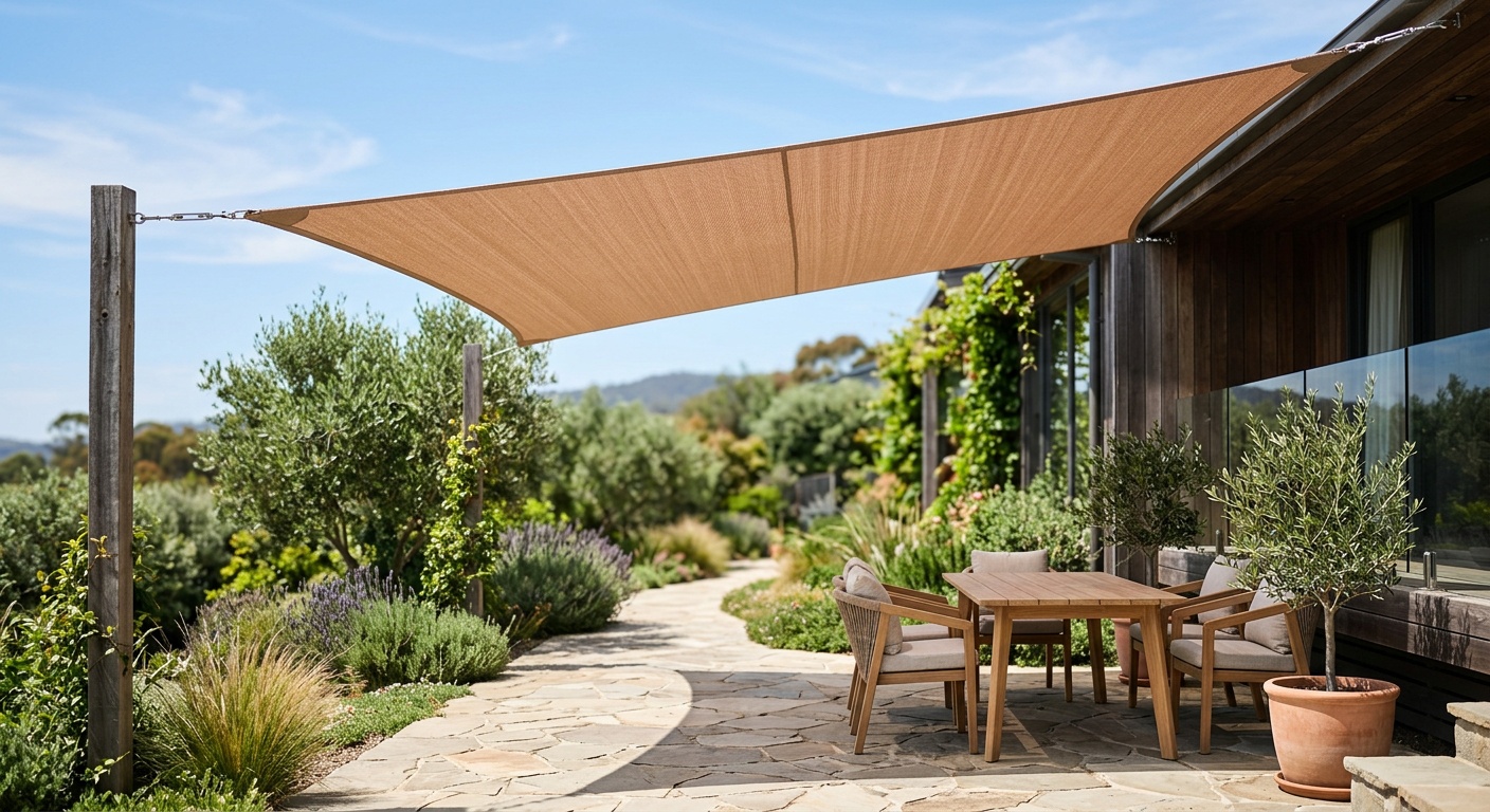 Shade sails patio